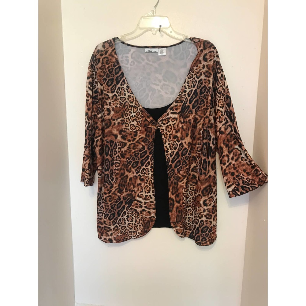 Mascara Size 1x Printed Blouse